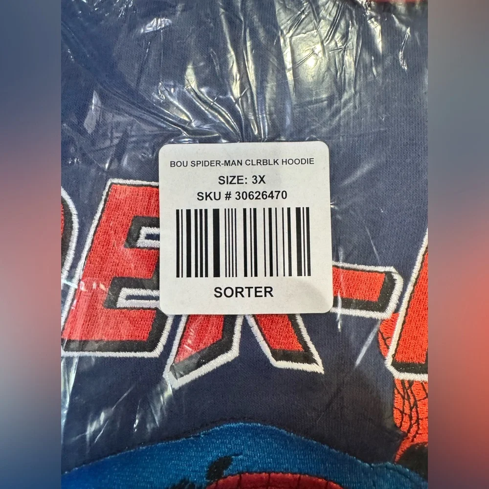 NWT Our Universe Marvel Spider-Man color block hoodie sizes 2X 3X - Picture 8 of 8